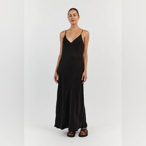DISSH KINGSTON BLACK CUPRO MIDI DRESS - NWT